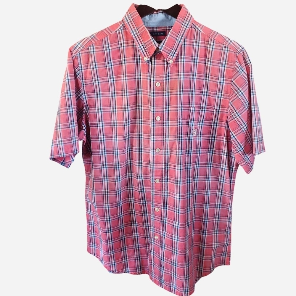 Chaps Men's Red and Blue Plaid Button Down Shirt
